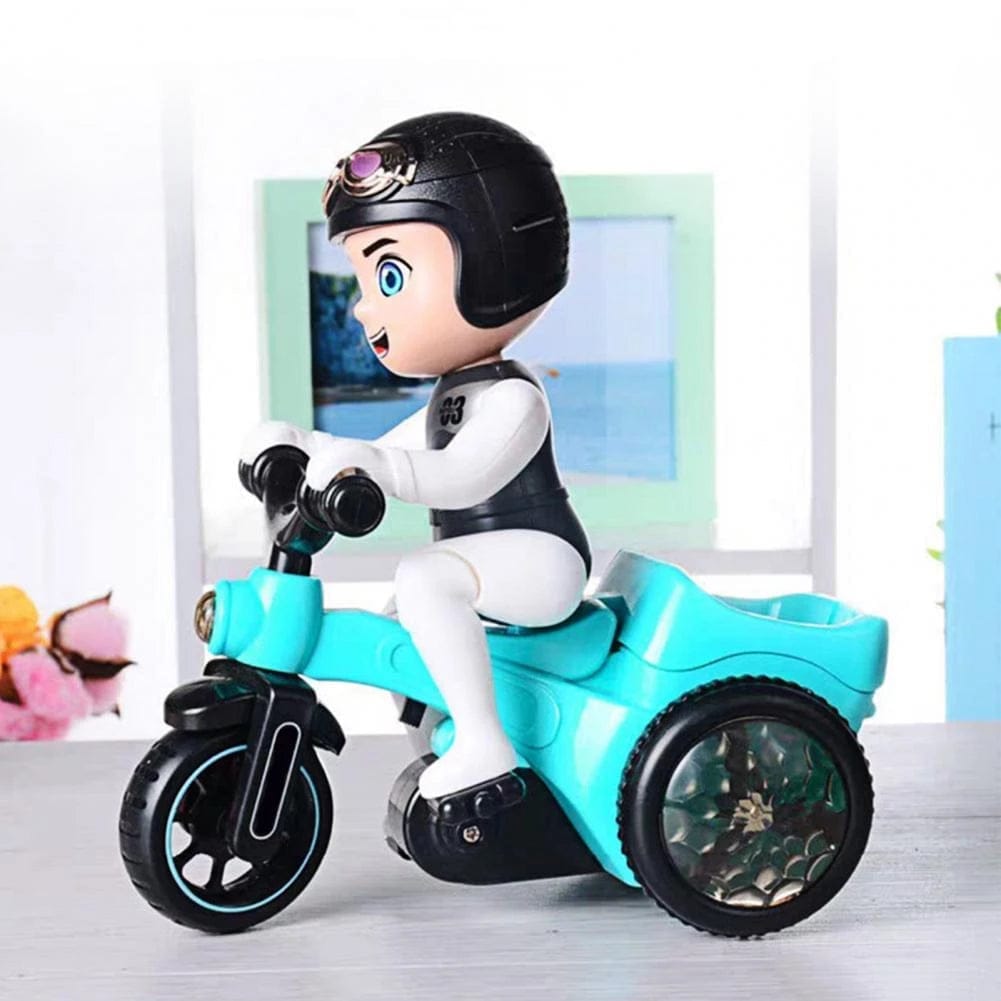 Lightning & Musical Stunt Bike Tricycle Bump Go Scooter Toy - beautysweetie